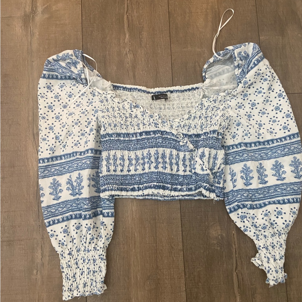 Zara blue floral top